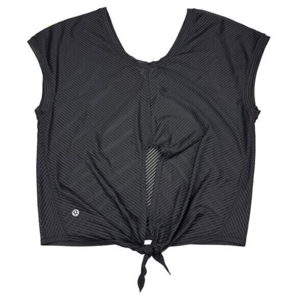LULULEMON Ahead By Miles Short Sleeve Sz 6 Black - Picture 5 of 6